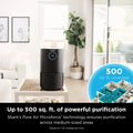 Shark Air Purifier with Nanoseal HEPA, Cleansense IQ, Odor Lock, Cleans up to 500 Sq. Ft, Charcoal Grey, HP100