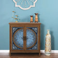 Sophia & William 2-Door Accent Cabinet with Blue and White Porcelain Pattern