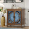 Sophia & William 2-Door Accent Cabinet with Blue and White Porcelain Pattern