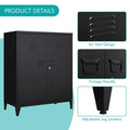 STANI Metal Locker with 2 Doors, Metal Storage Sideboard Accent Cabinets for Kitchen, Pantry, Home Office and Garage